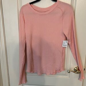 We The Free Pale Pink Waffle Knit Long Sleeve Top